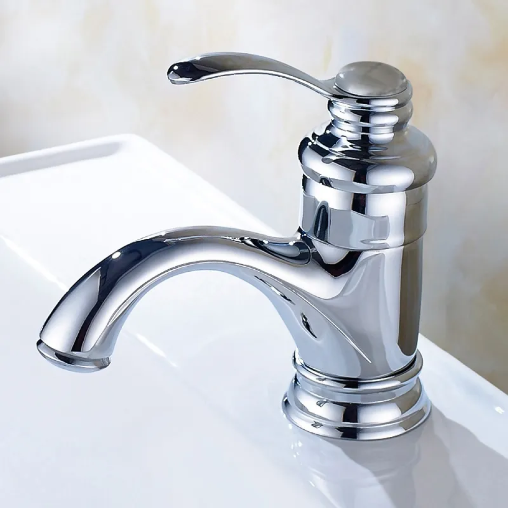 Fair Classic Style Bathroom Faucet - Solid Brass Single Handle Single Hole