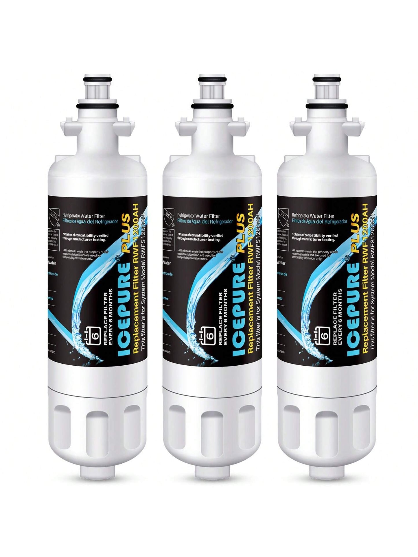 ICEPURE PLUS 46-9690 NSF/ANSI 53 Certified Replacement For LT700P ADQ36006101, Kenmore Elite 9690 ADQ36006102, LFX28979ST, RWF1200A, LFX25978ST, LFXS30766S Refrigerator Water Filter,3PACK
