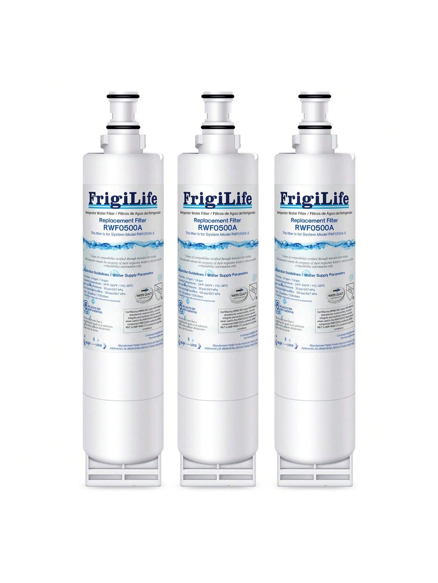 FrigiLife 4396508 Replacement For 4396510, EDR5RXD1, NLC240V, PNL240V, 4396508p, 4396547, 4392857, 9010, LC400V, 46-9010, Everydrop Filter 5 Refrigerator Water Filter, 3 PACK