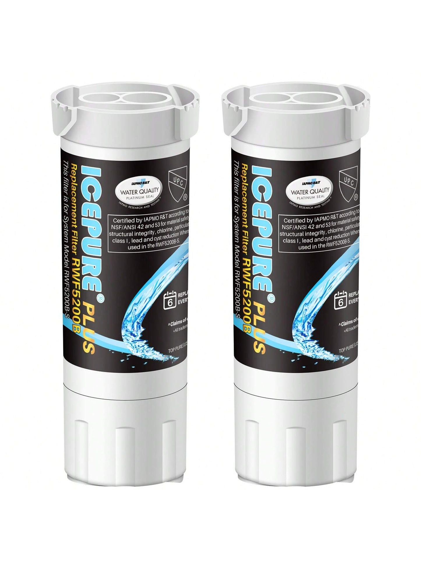 ICEPURE PLUS XWF NSF/ANSI 53 Replacement For GE XWF (WR17X30702), Applicable Models Starting With GBE21 GDE21 GDE25 GFE24 GFE26 GNE21 GNE25 GNE27 Refrigerator Water Filter, 2PACK