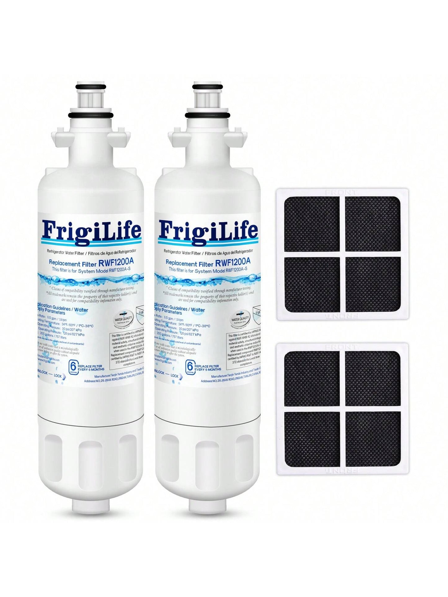 FrigiLife 9690 & ADQ36006101 Replacement For LT700P Kenmore Elite 46-9690, ADQ36006102, HDX FML-3, LFX28968ST RWF1200A LFXS30766S LFX31945ST Refrigerator Water Filter And LT120F Air Filter, 2Combo