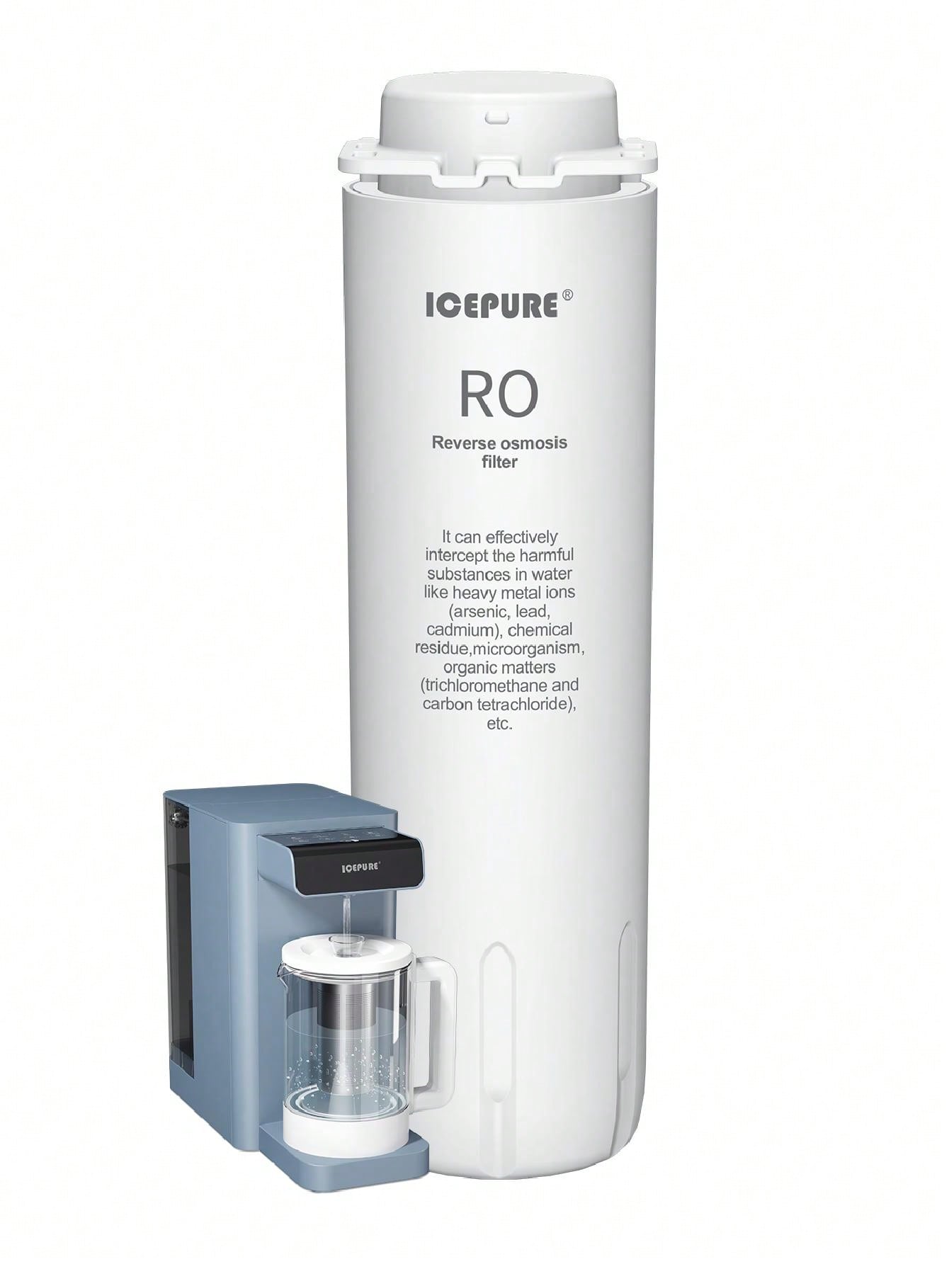 ICEPURE WFC003 RO Filter Replacement Cartridge, Replacement For Countertop Reverse Osmosis Water Filtration System, Purify Tap Water, Remove 99.99% PFAS&PFOA&PFOS,24-36 Months (1 Pack)