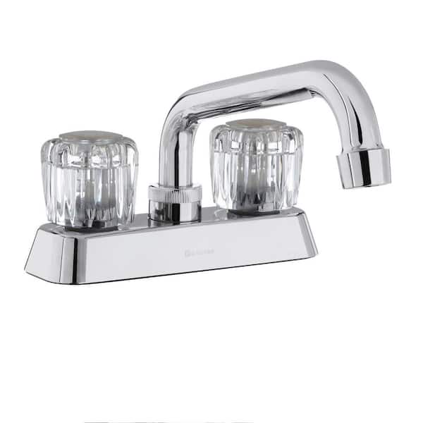 2-Handle Laundry Faucet Classic 360-degree Spout Swing in Chrome