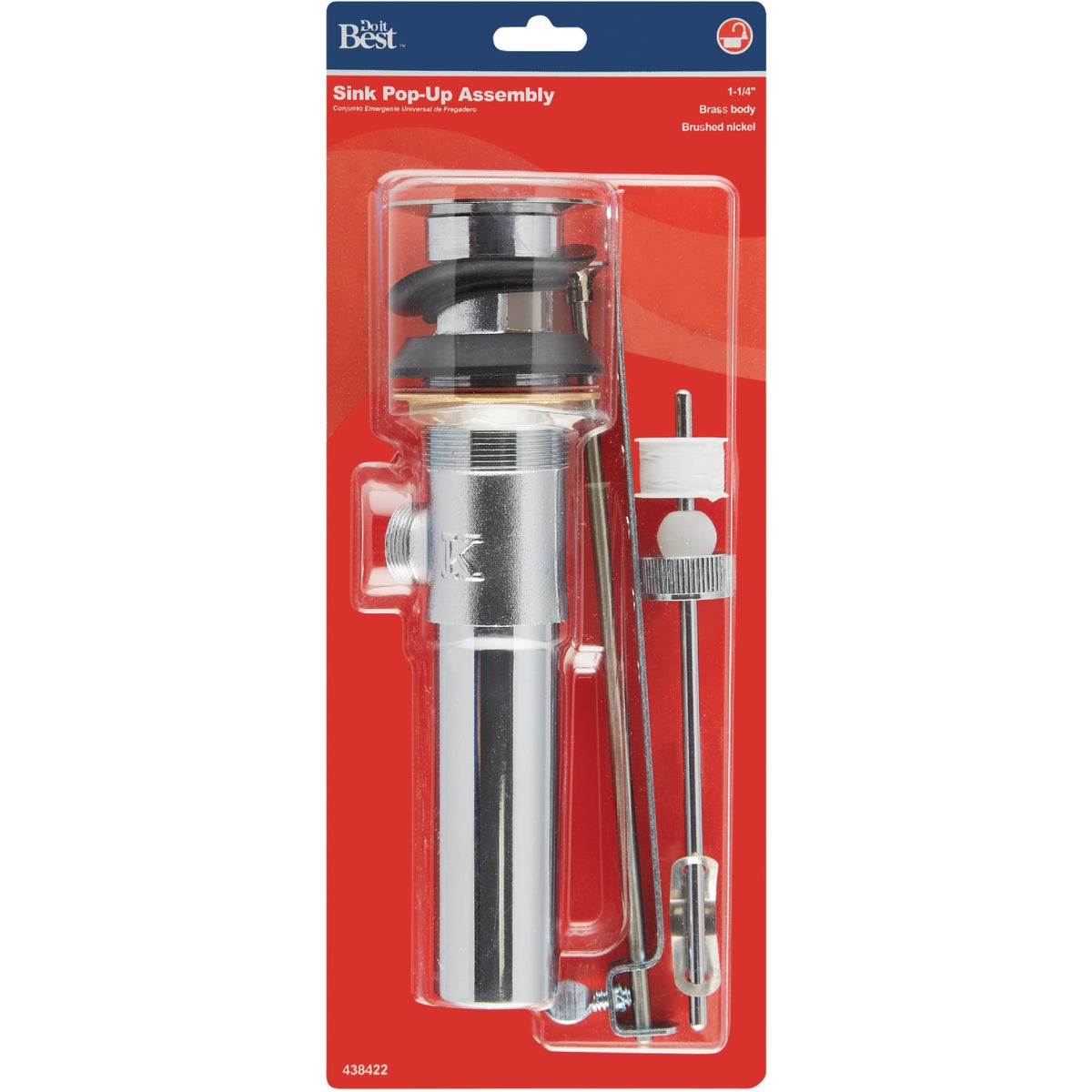 Do it 1-1/4 In. Brushed Nickel Brass Pop-Up