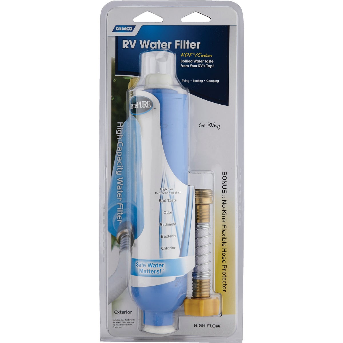 Camco In-Line RV Water Filter with Flexible Hose