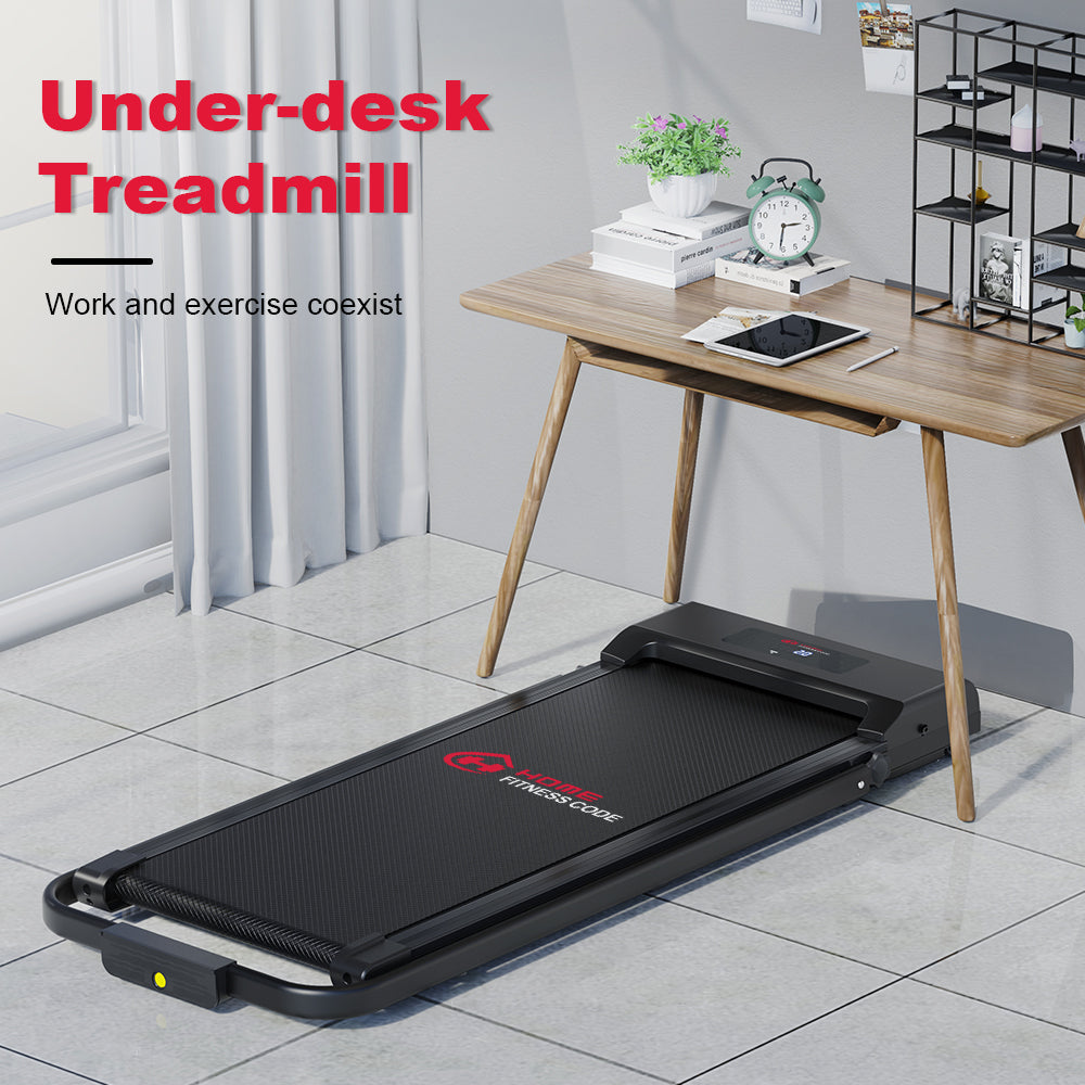 2 in 1 Folding Treadmill, Under Desk Treadmill, 1-10KM/H Walking Jogging Machine for Home Office