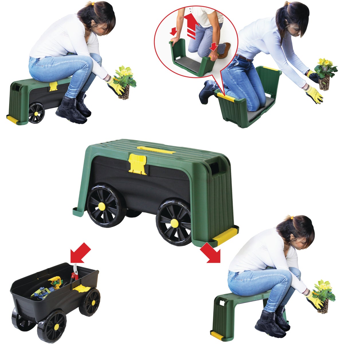 Miracle-Gro Roll N' Kneel Plastic Garden Kneeler