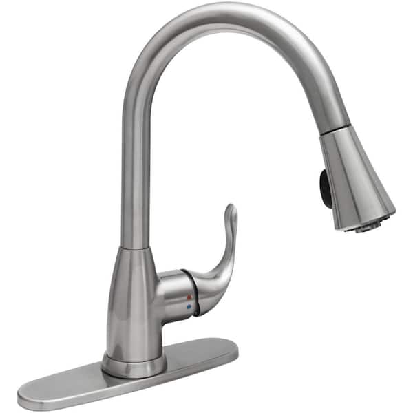 Pull-Down Sprayer Kitchen Faucet Single-Handle Stainless Steel