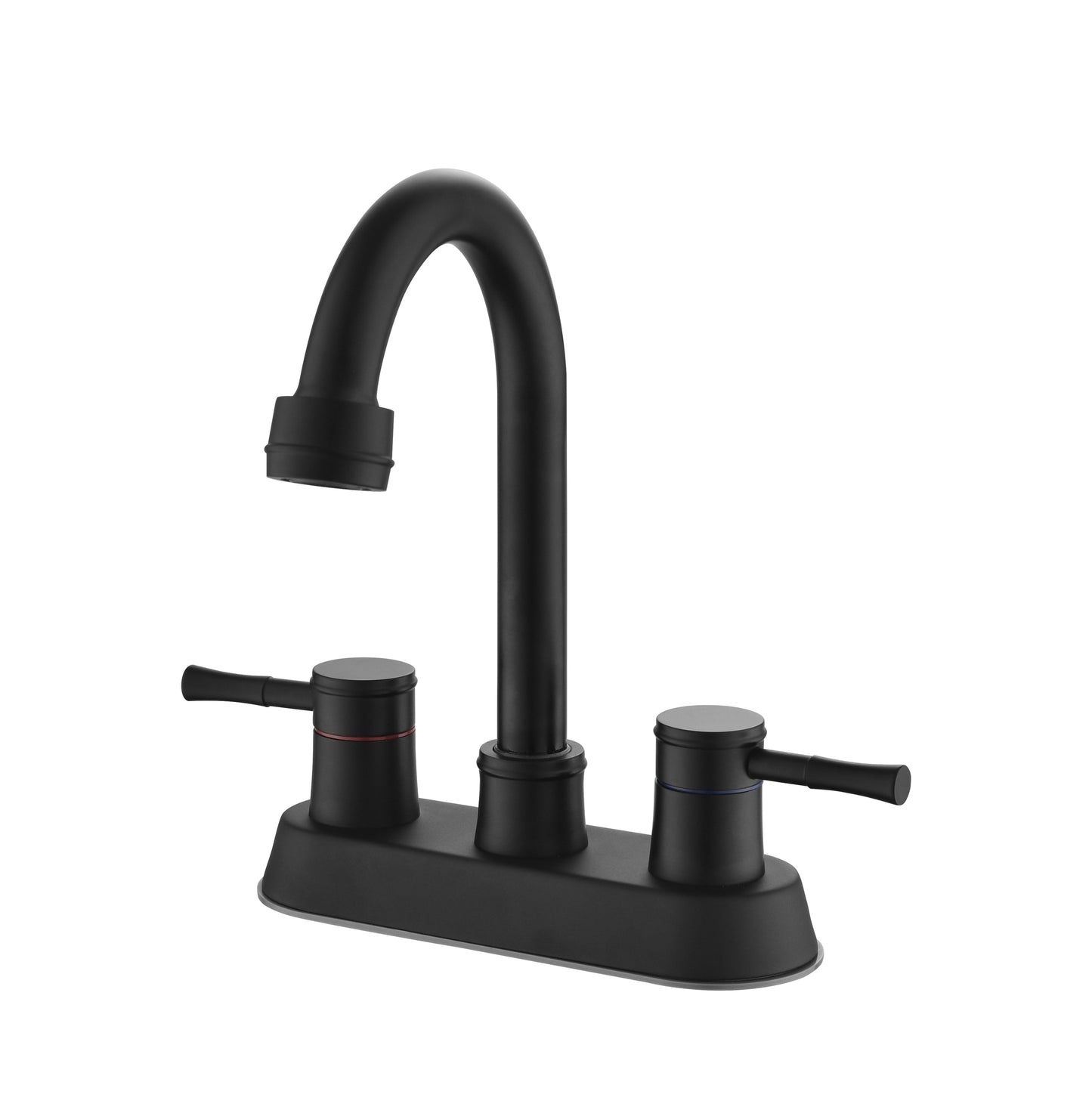 4" 2 Handle Matte Black Lead-Free Bathroom Faucet Stainless Steel