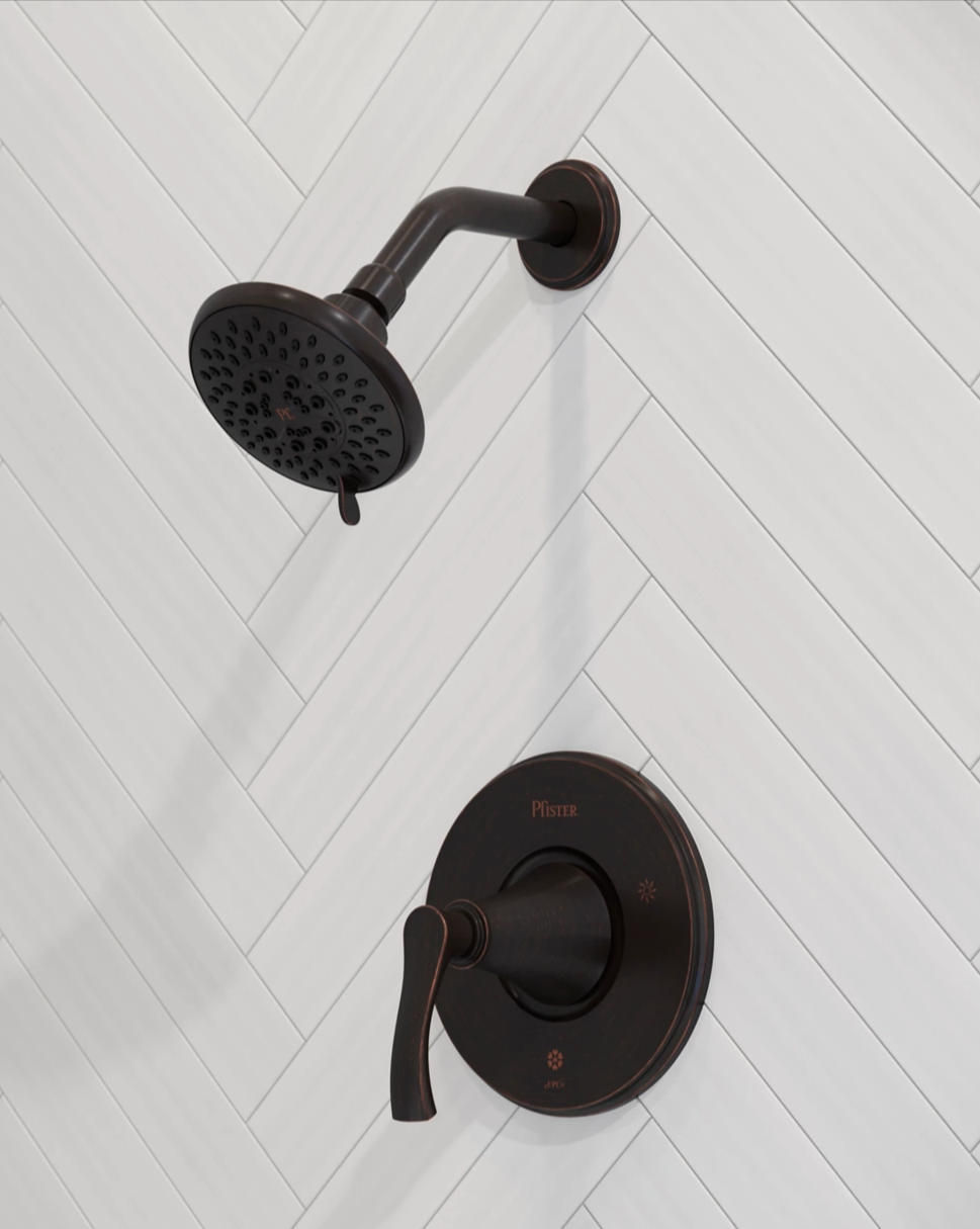 Woodbury 1-Handle Shower & Pfister 1/2" Tub & Shower Valve Body - $75