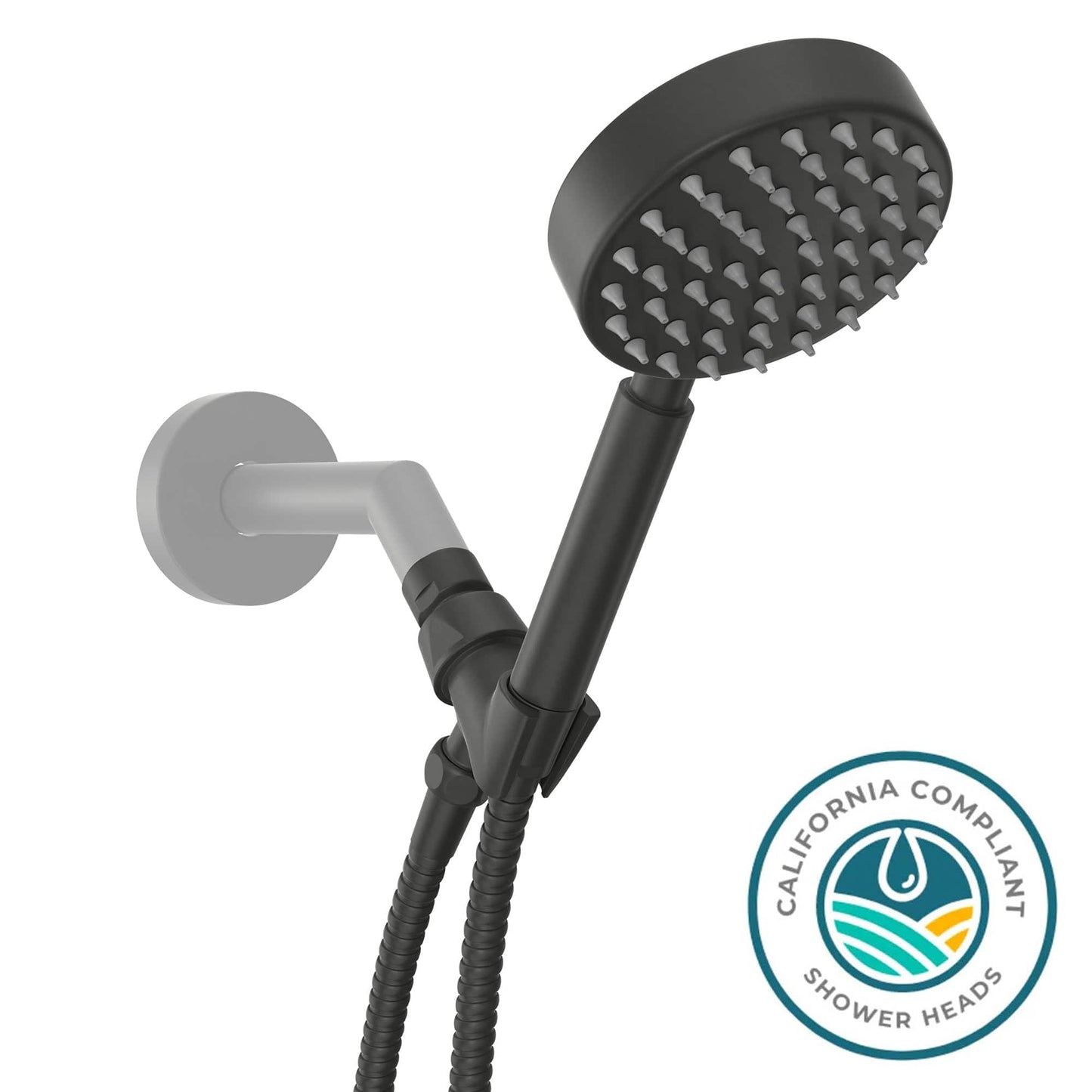 Matte Black / 1.75 All Metal Handheld Shower head Set