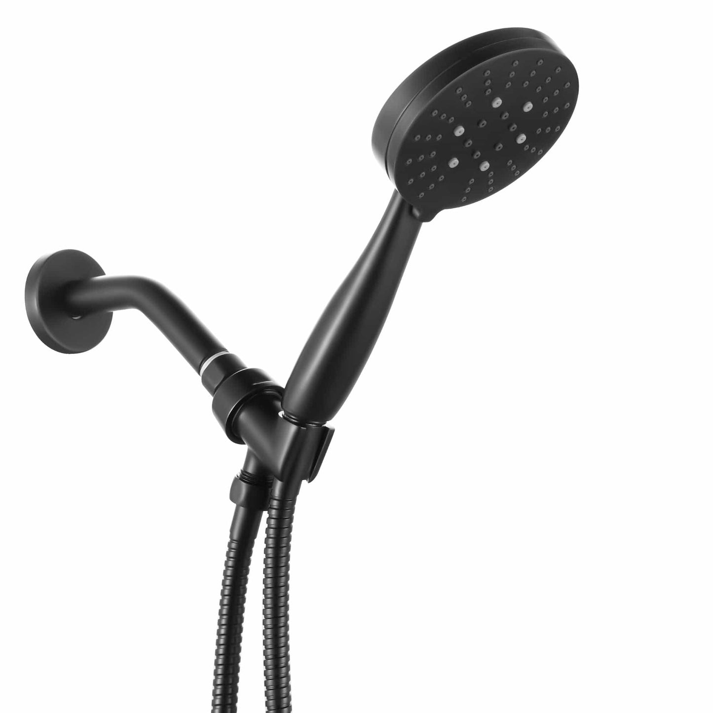 (Main) HammerHead Showers 3-Spray Handheld Shower Head with Hose High Pressure Massage and Mist Sprayer 2.5 / Matte Black - The Shower Head Store