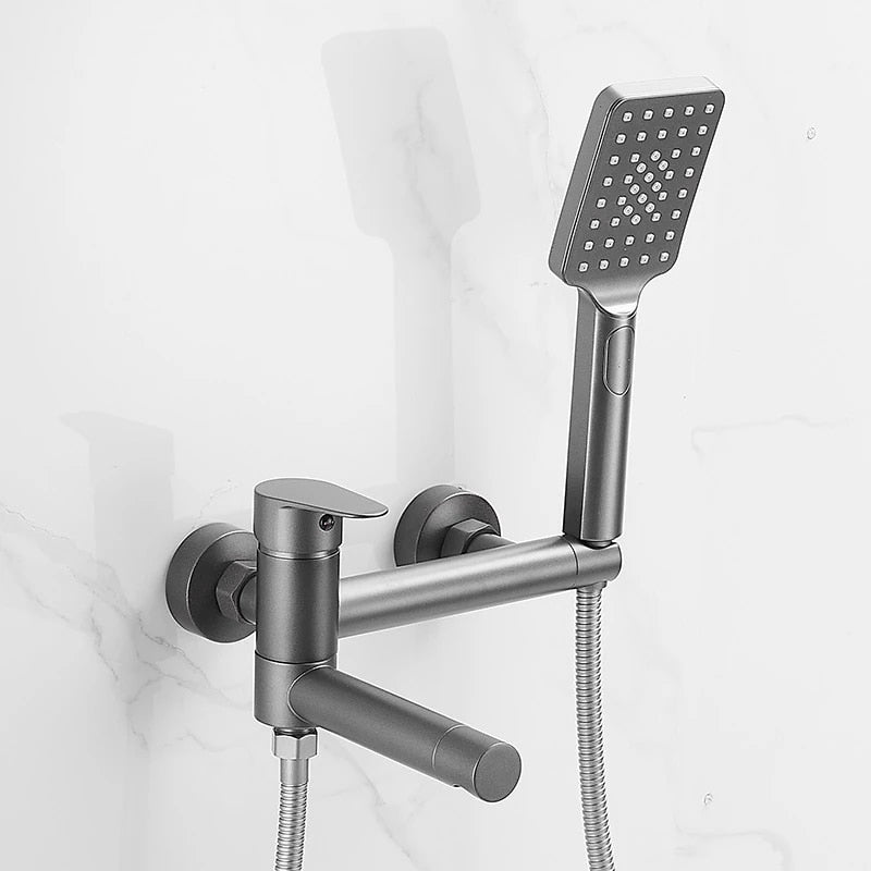 Gray Wall Mounted Bathroom Shower Faucet