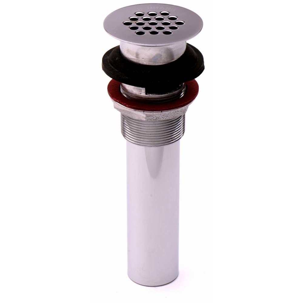 T&S Brass B-0899 Drain with Grid, Polished Chrome Plated Brass