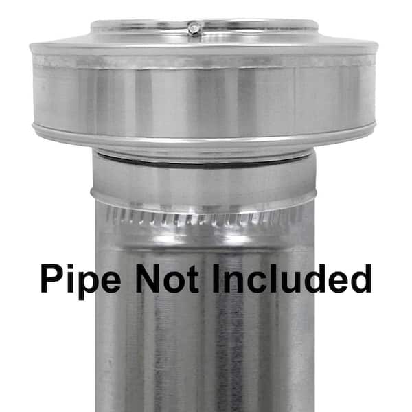7" Dia Aluminum Vent Pipe Cap Mill Finish Corrosion Resistant