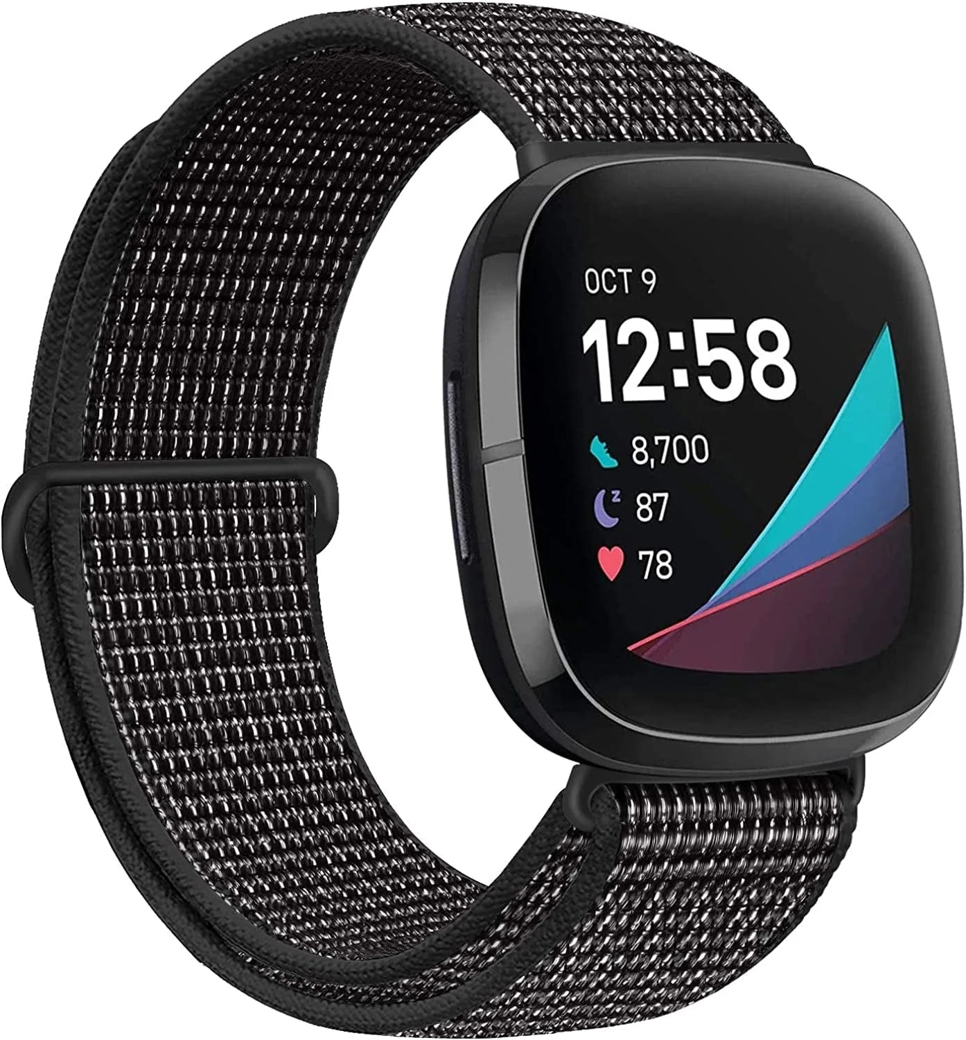 AVOD Nylon Bands Compatible with Fitbit Versa 3/Fitbit Sense, Soft Breathable Sport Adjustable Replacement Strap Women Man Wristband Accessories