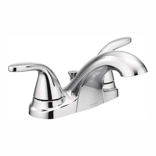 Bathroom Faucet Chrome 4 in. Centerset 2-Handle Low-Arc