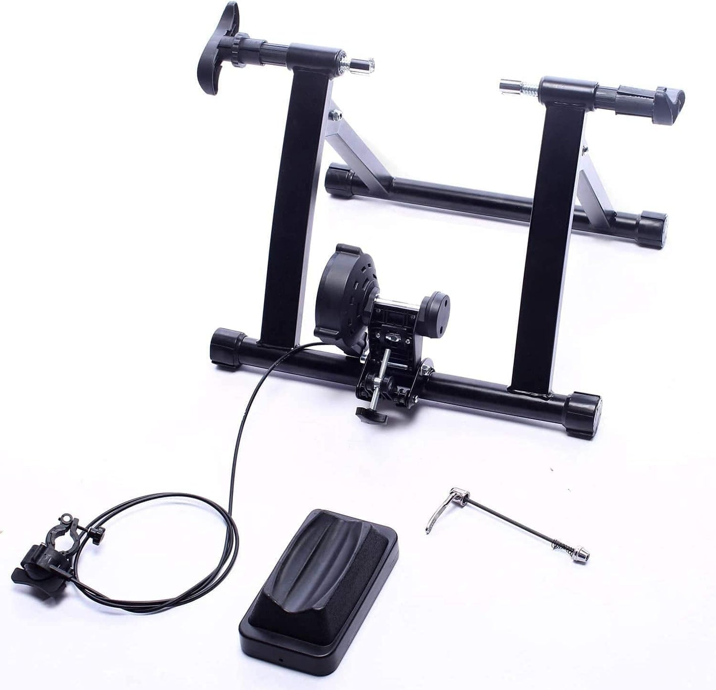 Balancefrom Bike Trainer Stand Steel Bicycle Exercise Magnetic Stand with Front Wheel Riser Block