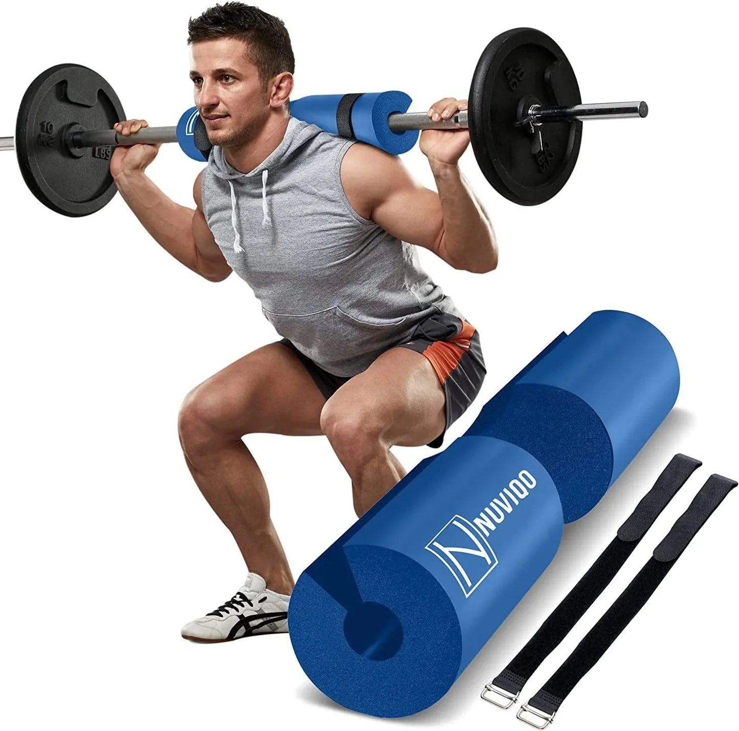 Barbell Pad Squat Pad for Lunges and Squats - Hip Thrust Pad for Standard and Olympic Bars - Provides Cushion to Neck and Shoulders While Training