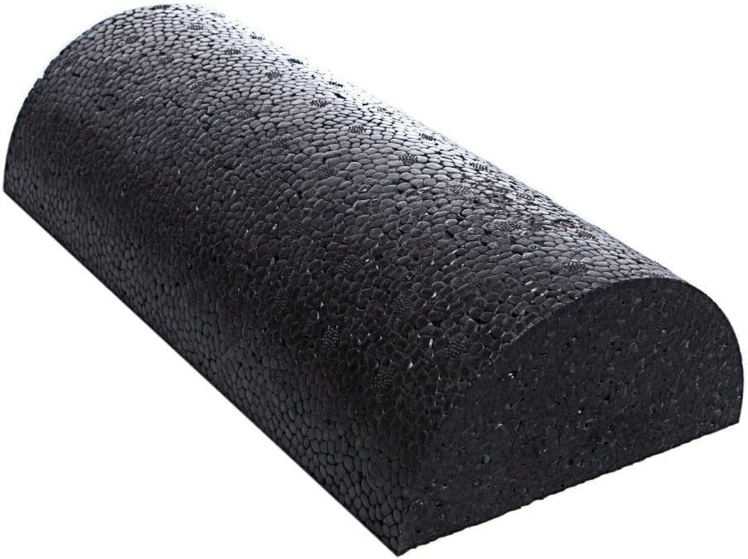 Black High Density Foam Rollers - Extra Firm - 6" X 12" HALF round (Semi-Circle; "D" Shape)