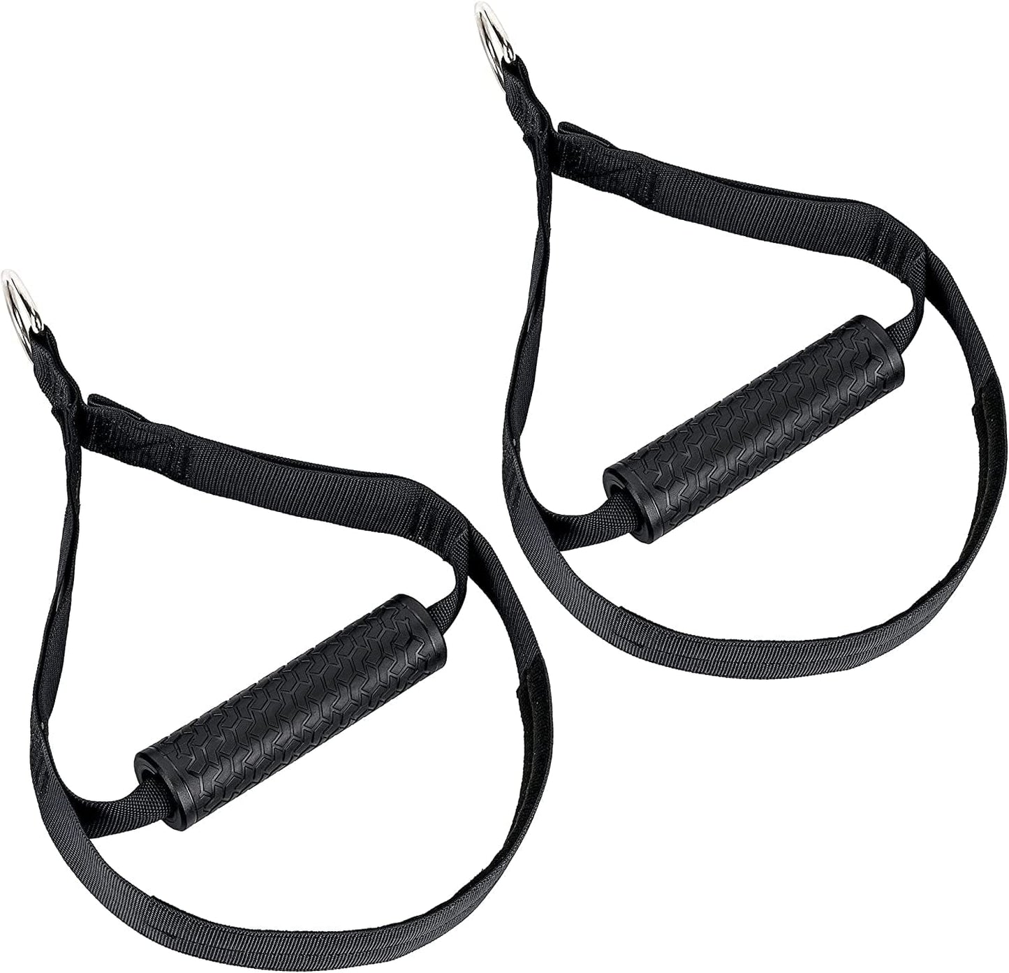 Cable Attachment Handles, Handles for Suspension Trainer or Resistance Bands, Home Gym Accessory with Rubber Handles and Foot Loops