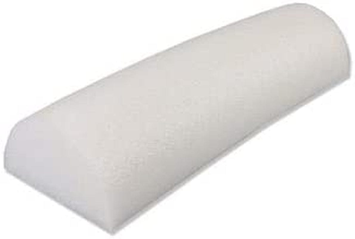 Cando Foam Roller - Jumbo - White Open Cell Foam - 8 X 36 Inch - Half-Round