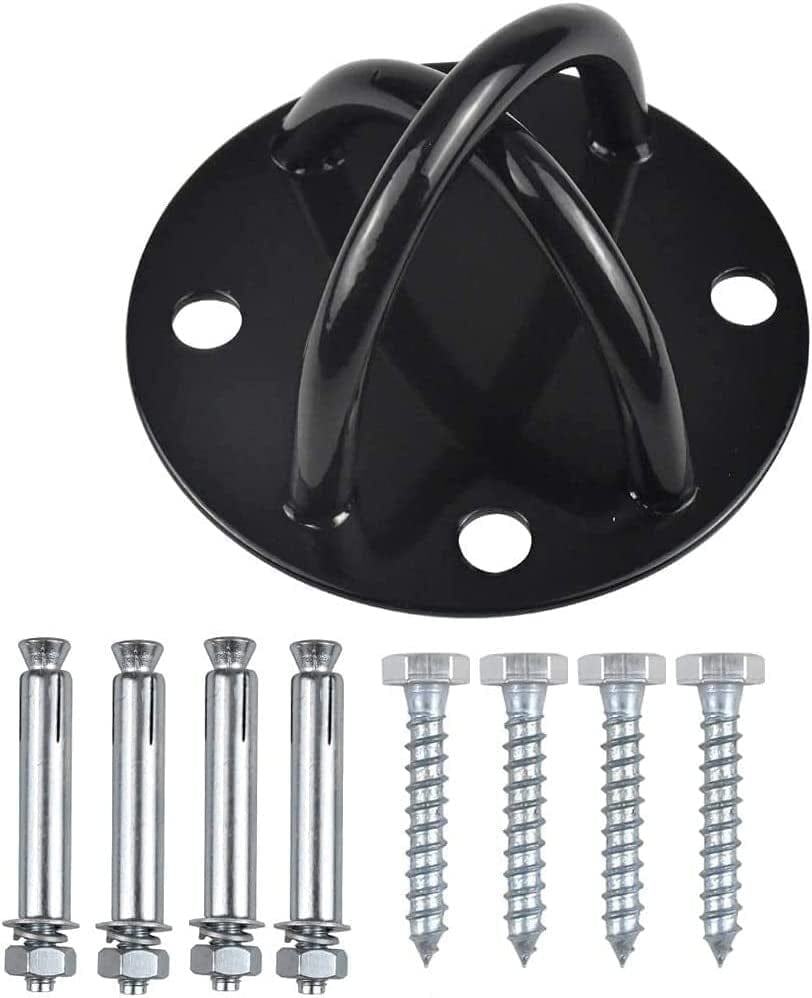 Ditanjia Yoga Ceiling Hooks Wall Mount Bracket 4 Holes, Suspension Trainer Mount Bracket, for Olympic Rings Fitness Training Yoga Swing Battle Ropes Resistance Band Boxing Equipment Swing Hooks Heavy
