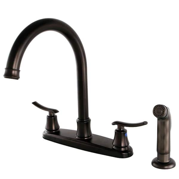 Standard Kitchen Faucet 2-Handle Side Sprayer Oil Rubbed Bronze