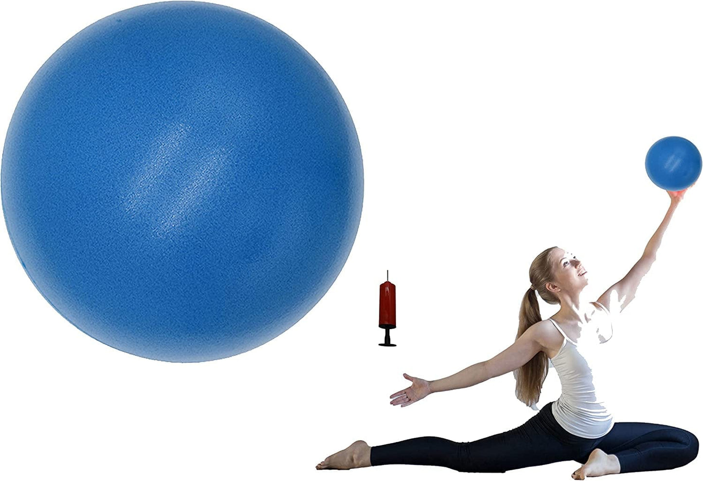 Exercise Ball Small, 6 Inch Core Ball for Pilates with Pump, 6 in Barre Ball, 6" Stability Ball Mini Yoga Ball for Women Workout Fitness Physical Therapy PT, Blue