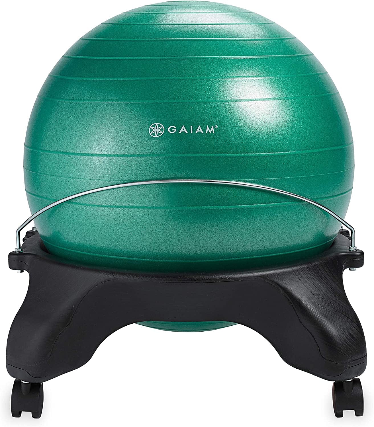 Gaiam Classic Backless Balance Ball Chair – Exercise Stability Yoga Ball Premium Ergonomic Chair for Home and Office Desk with Air Pump, Exercise Guide and Satisfaction Guarantee