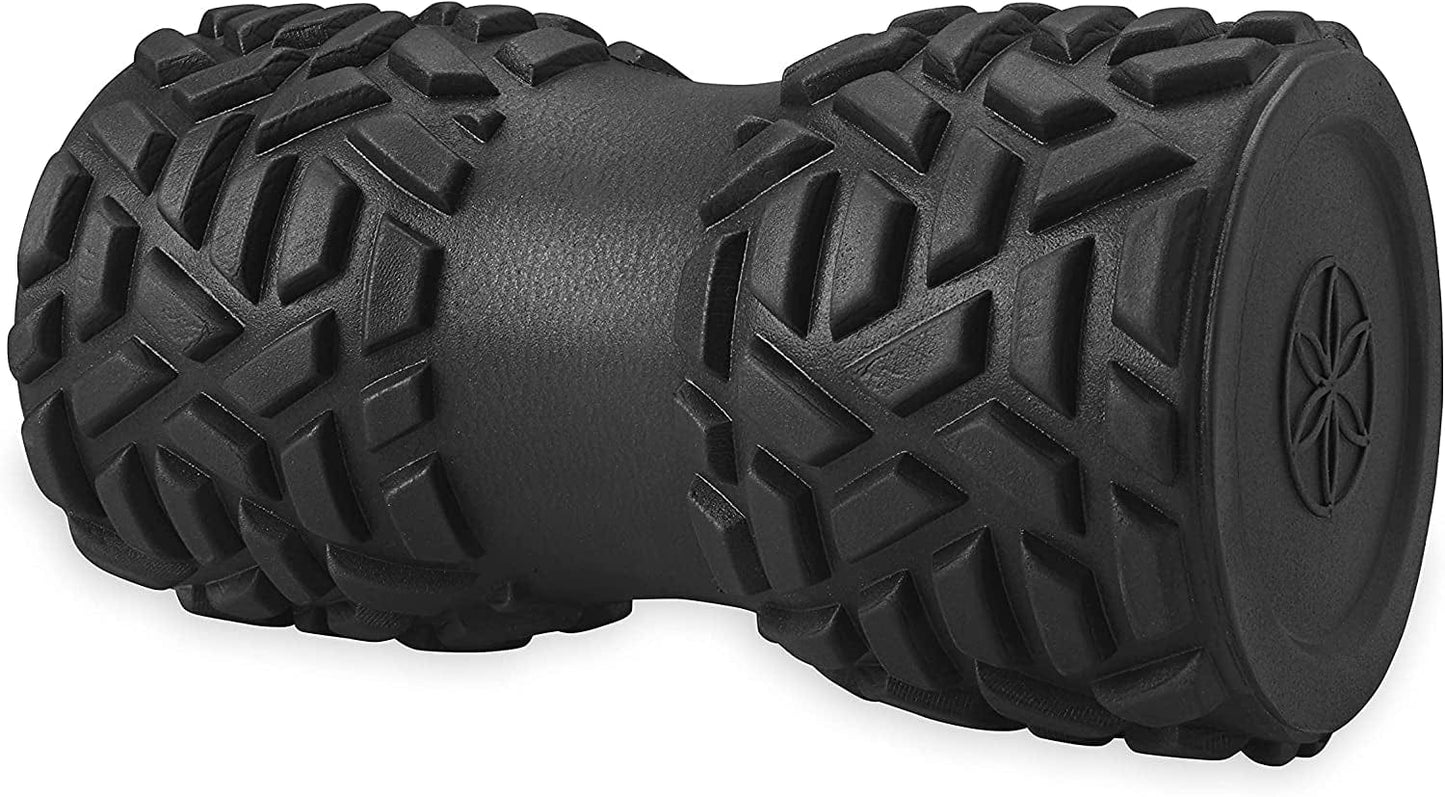 Gaiam Restore Grooved Foam Roller - Cradles the Spine, Calf, or Arms for Deep Muscle Release - Lightly Textured with Padding for Gentle Massage - 8"L X 4"D - Includes Massage Guide