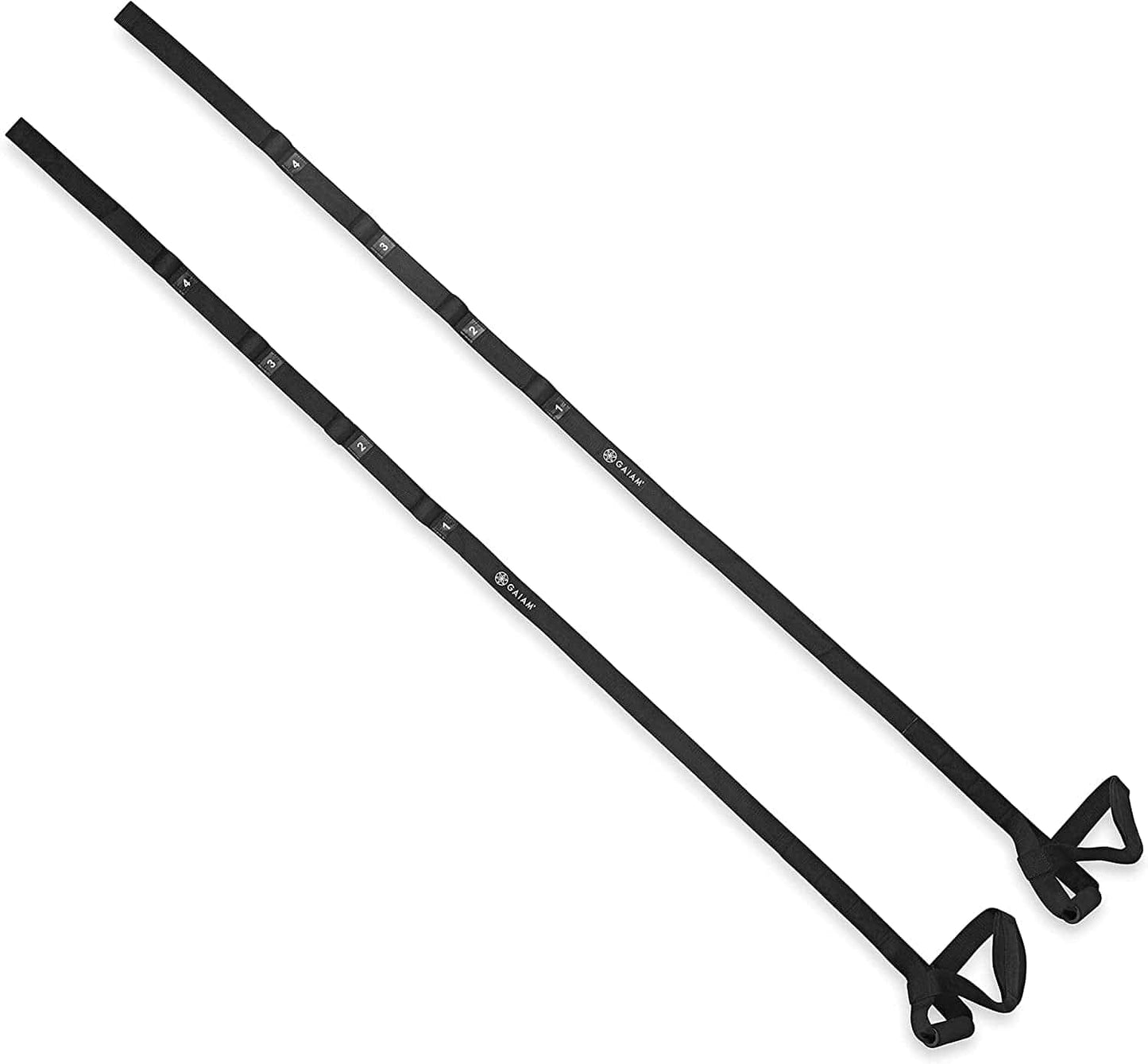 Gaiam Suspension Trainer System for All Fitness Levels - Increase Strength and Build Endurance - Four-Point Anchoring System with 2" W Nylon Straps - Attaches to Any Door - Exercise Guide Included