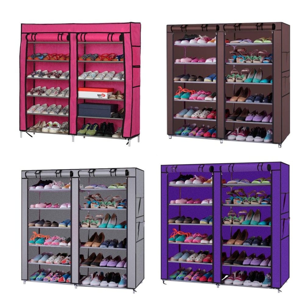 Goorabbit Shoe Rack Organizer 10 Tires Shoe Storage Cabinet Free Standing Shoe Shelf Organizer with Non-Woven Fabric Cover ,Beige