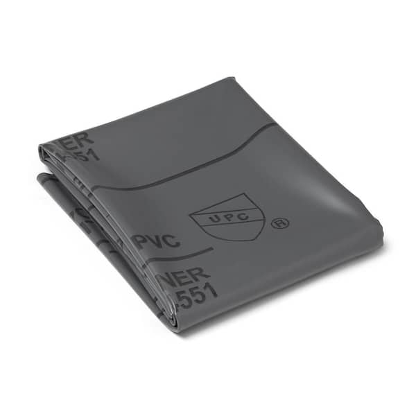 5 ft. x 6 ft. Shower Pan Liner Seal Abrasion-Resistant PVC, Gray