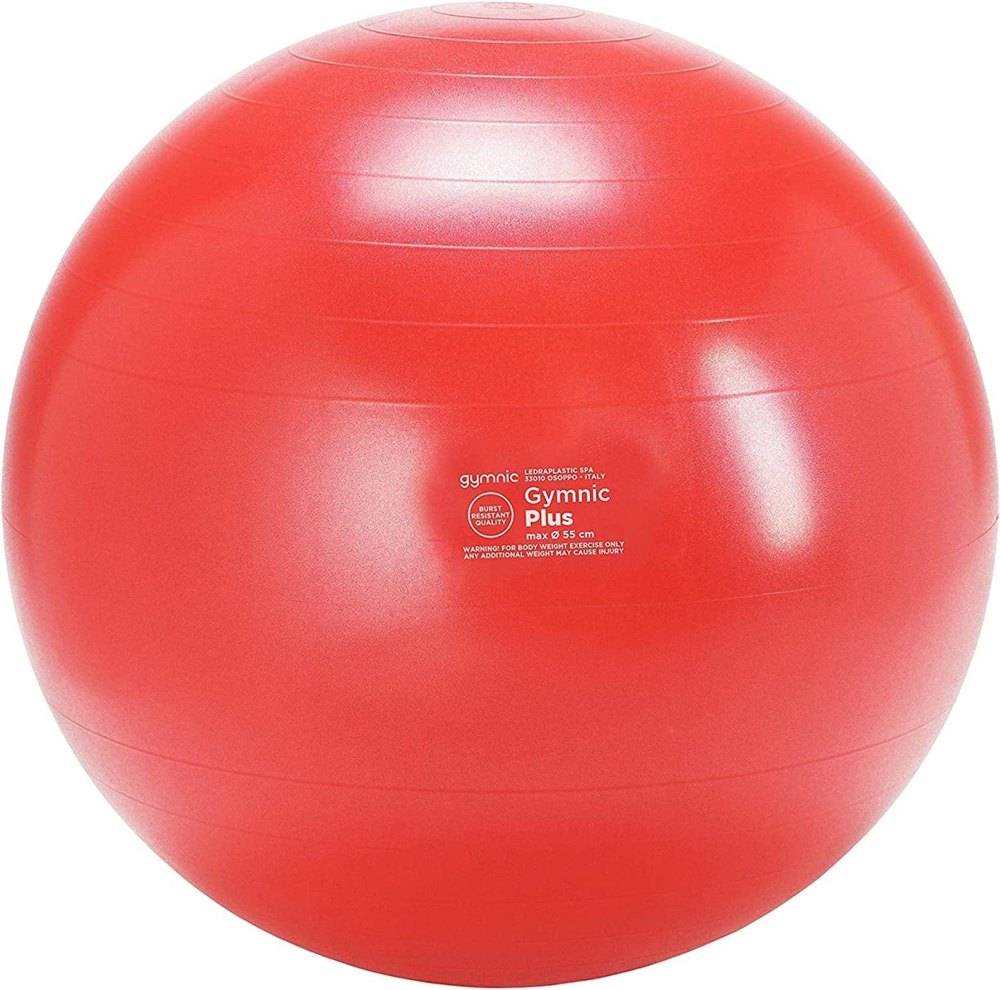 Gymnic Classic plus Burst-Resistant Exercise Ball, Red (55 Cm)