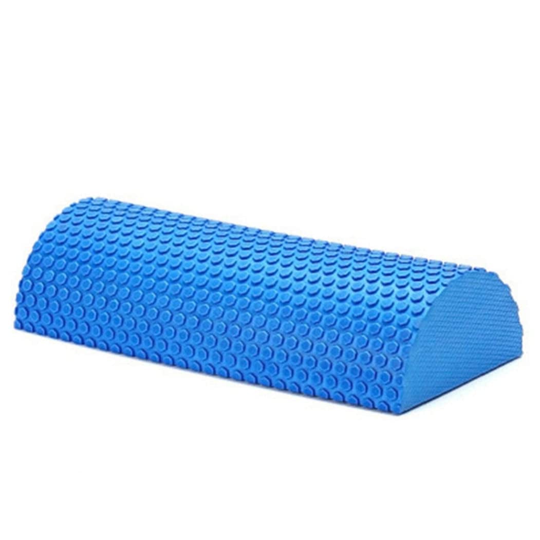 Half round Foam Roller EVA Back Exercise Shaft Yoga Columns for Deep Tissue Muscle Massage Blue