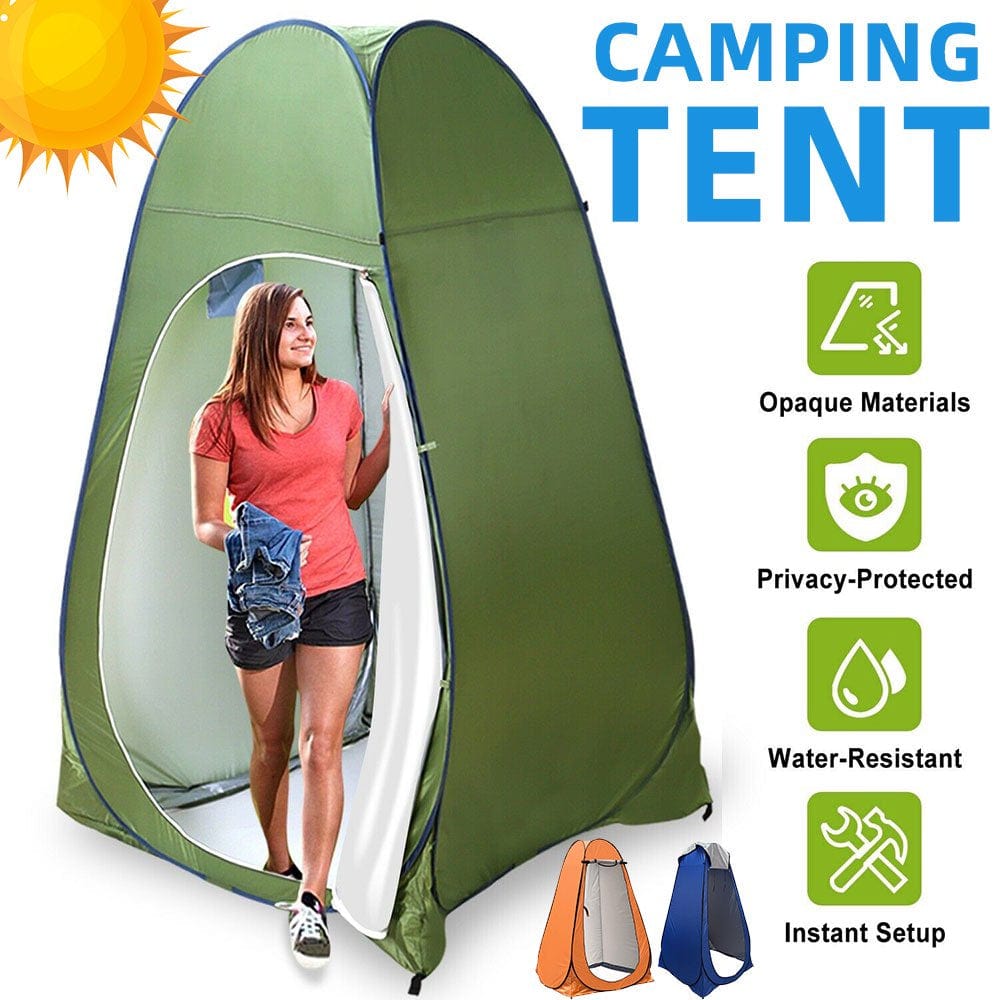Homitt Portable Instant Camping Shower Bathing Tent,Privacy Foldable Outdoor Toilet/Fishing Tent with Carry Bag,Army Green
