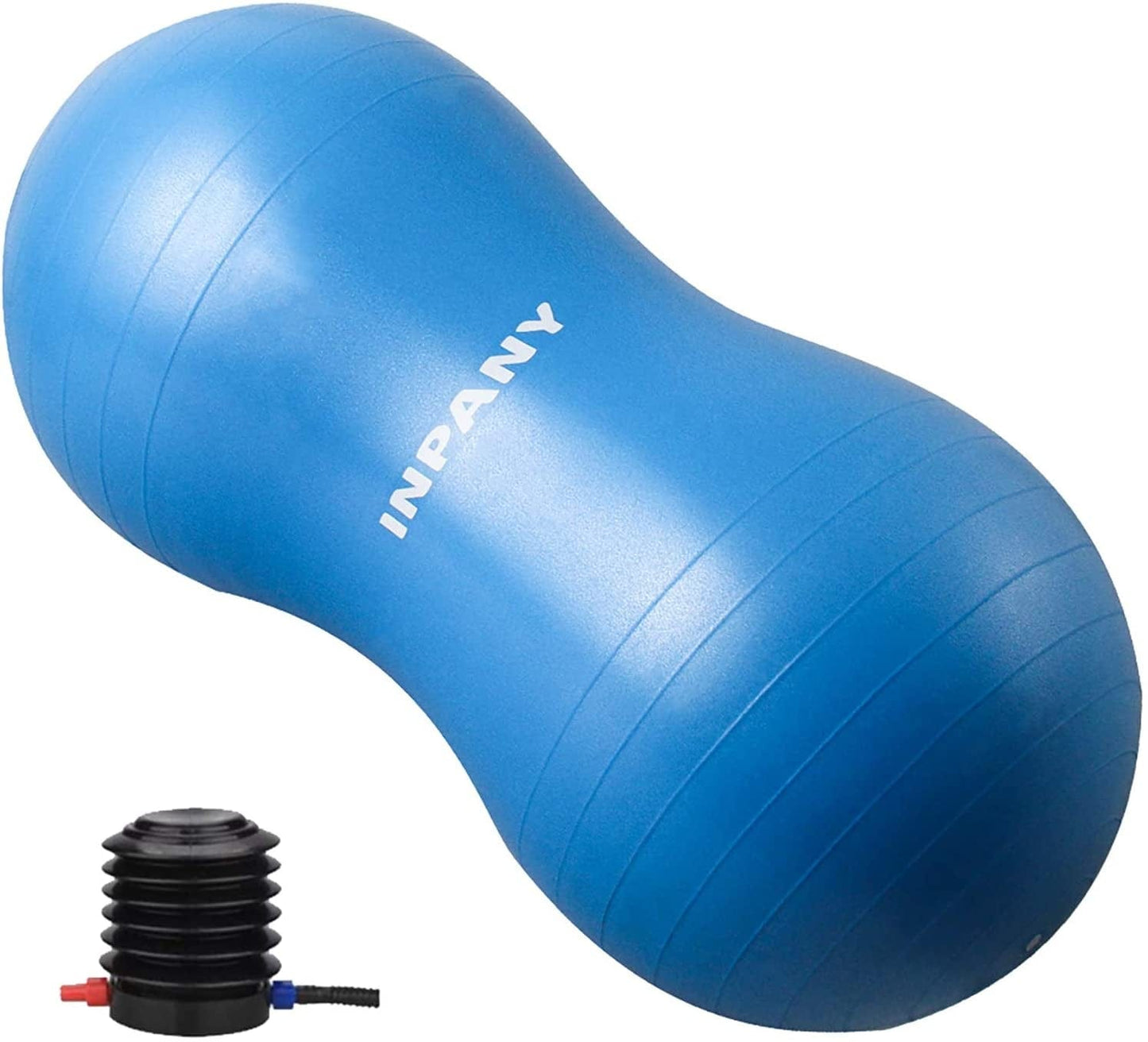 INPANY Peanut Ball - anti Burst Exercise Ball for Labor Birthing, Physical Therapy for Kids, Core Strength, Home & Gym Fintness (Include Pump)