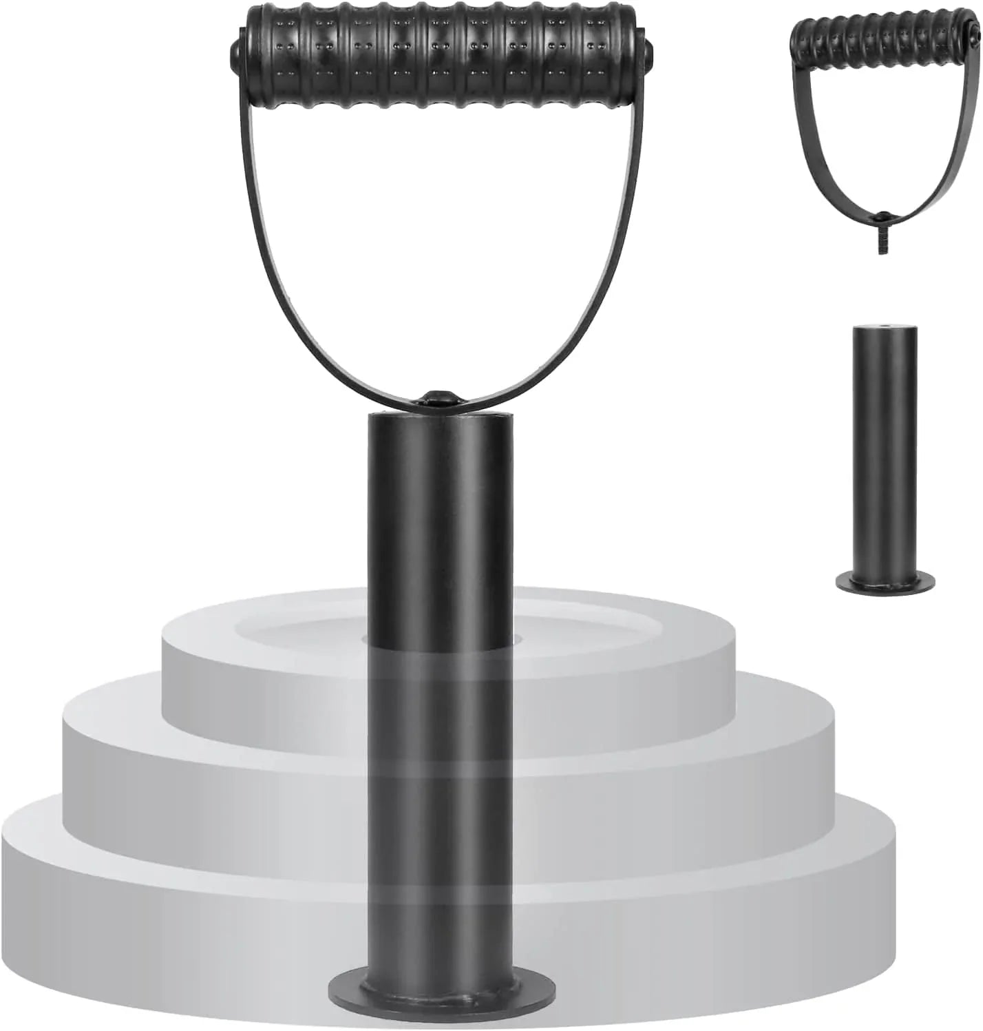 JELLYRATTBIT Adjustable Kettlebell Handle for 2 Inch Weight Plates, Multifunctional Kettlebell Grip for Dumbbells for Gym Workout, Comfortable Non-Slip Rubber Kettlebell Grip, Black