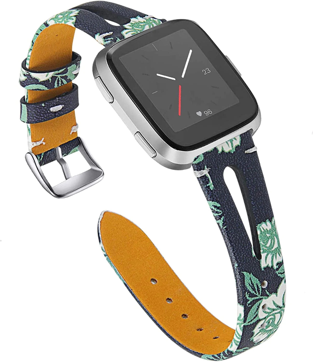 JOYOZY Genuine Leather Bands Compatible Fitbit Versa /Versa2 &New Fitbit Versa Lite Smartwatch,Fitbit Versa Wristband Replacement Accessories Fitness Straps Bands Women Men