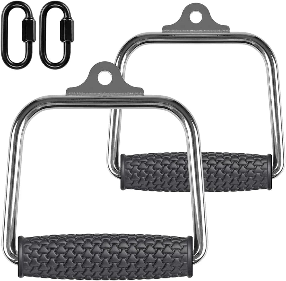 Kipika D Handle Cable Attachment, Cable Machine Handles, Heavy Duty D-Handle with Non-Slip Comfort Soft Grip, Gym Handles for Cables
