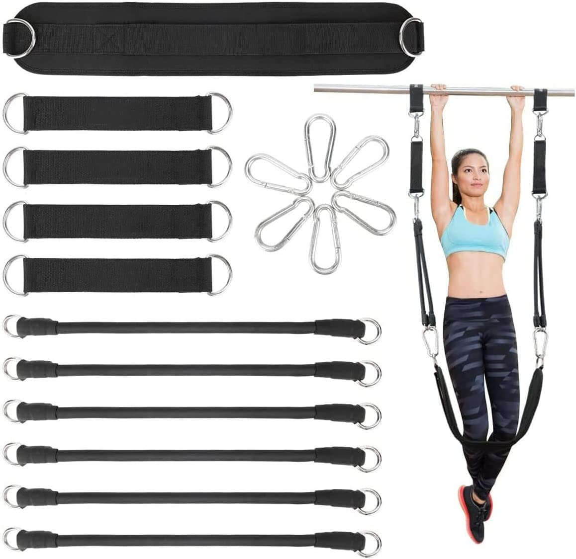 LTLCLZ Pull up Booster Belt Set Suspension Belt Auxiliary Trainer Horizontal Bar Home Sling Pull Force Belt Unisex Fitness Equipment