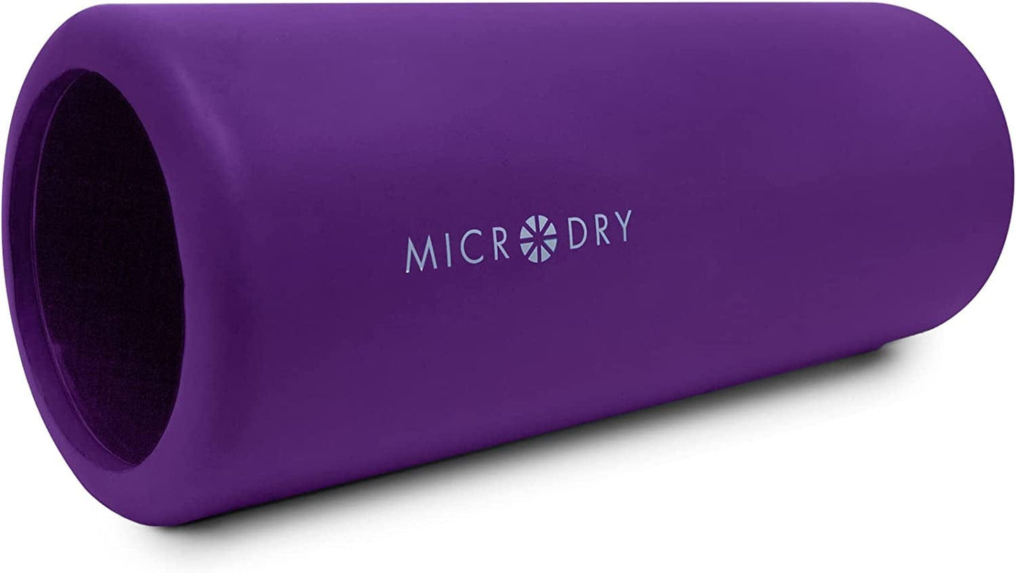 MICRODRY - Deluxe Fitness Back Roller Foam for Back Pain & Tight Muscles, Deep Tissue Foam Roller, Body Roller for Muscle Massage & Trigger Point Release, Light Gray Yoga Roller, 13 X 5.3 Inches