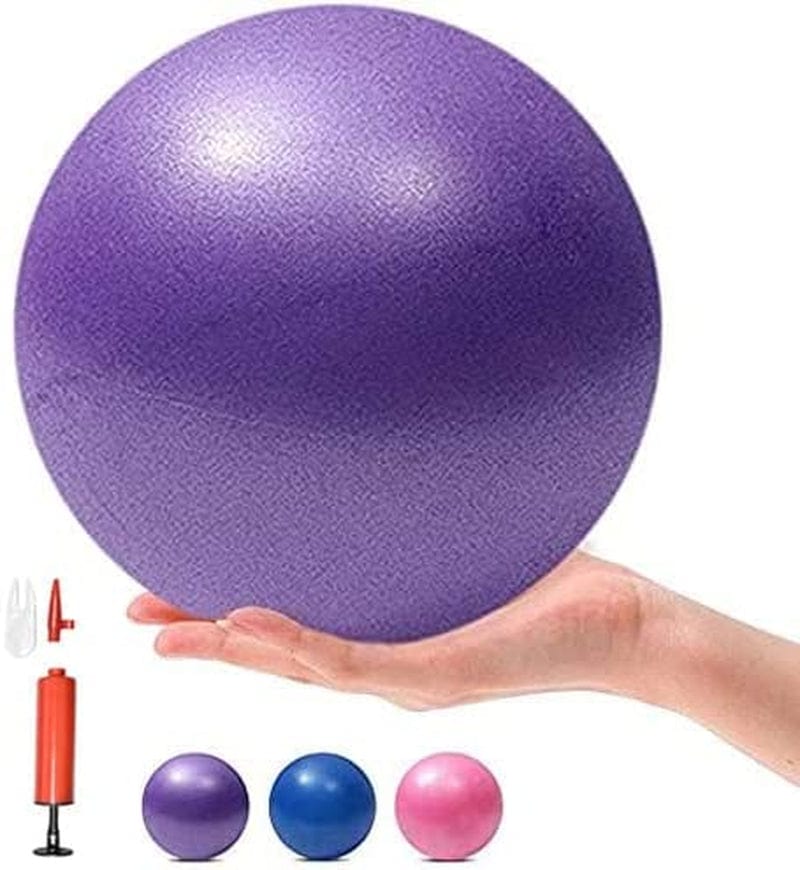 MOMPLUS 6 Inch Exercise Pilates Mini Yoga Balls Barre Small Bender for Home Stability Squishy Training Physical Therapy Improves Balance with Pump