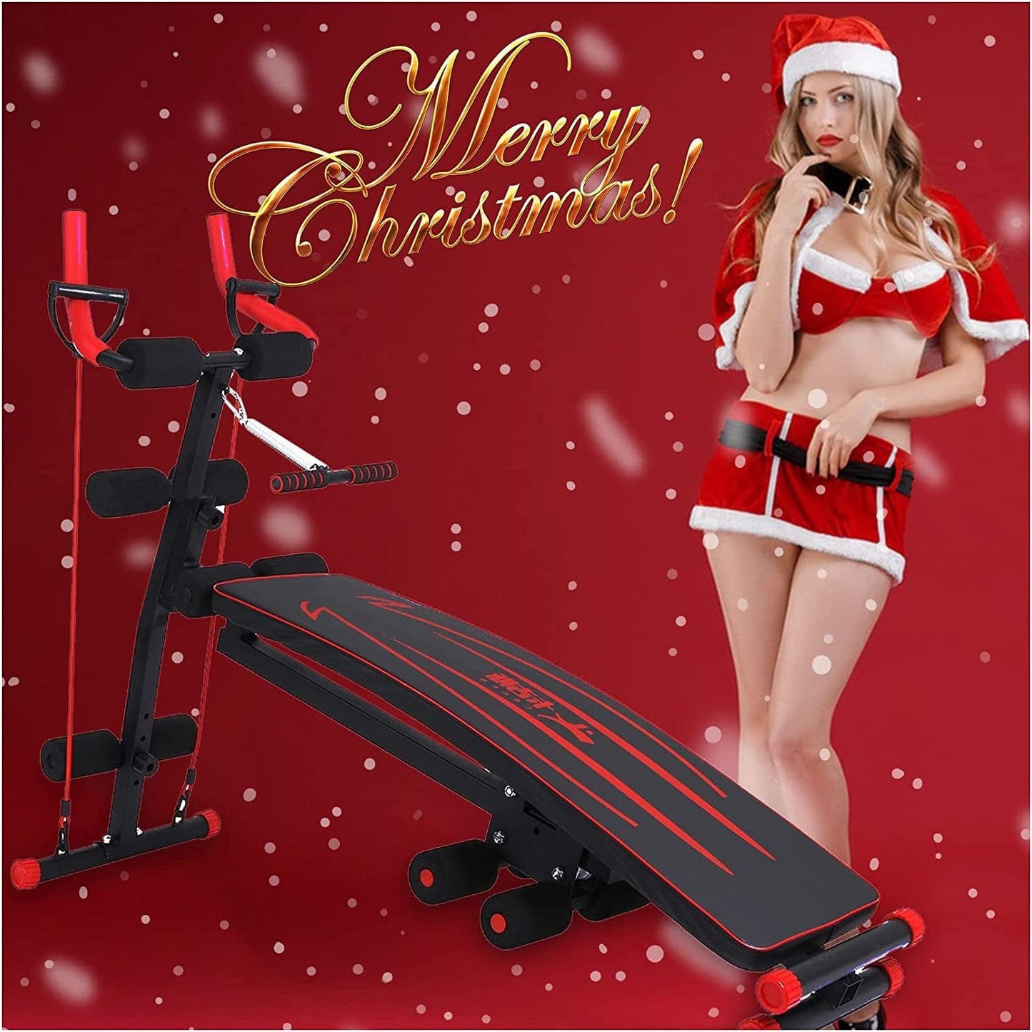 Multiple Adjustable Weight Bench, Incline Decline Flat Bench Sit up Bench Foldable Ab Bench Workout Bench Press with Fast-Inclining Seat and Backrest for Home Gym Men Women Strength Training
