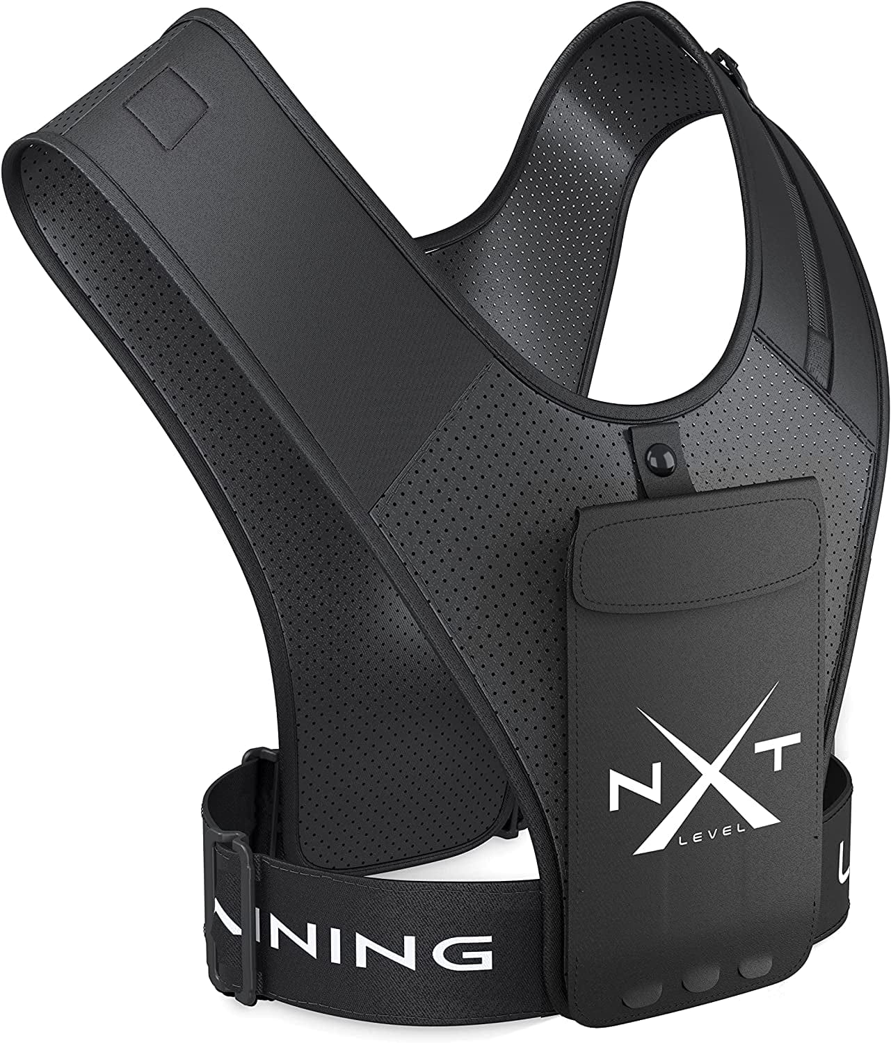 NXT Level Running Vest Chest Phone Holder | Chest Pouch | Reflective Print | Two Functional Pockets | Key Holder | Waterproof | Lightweight | No 1 Multifunctional Training Accessory