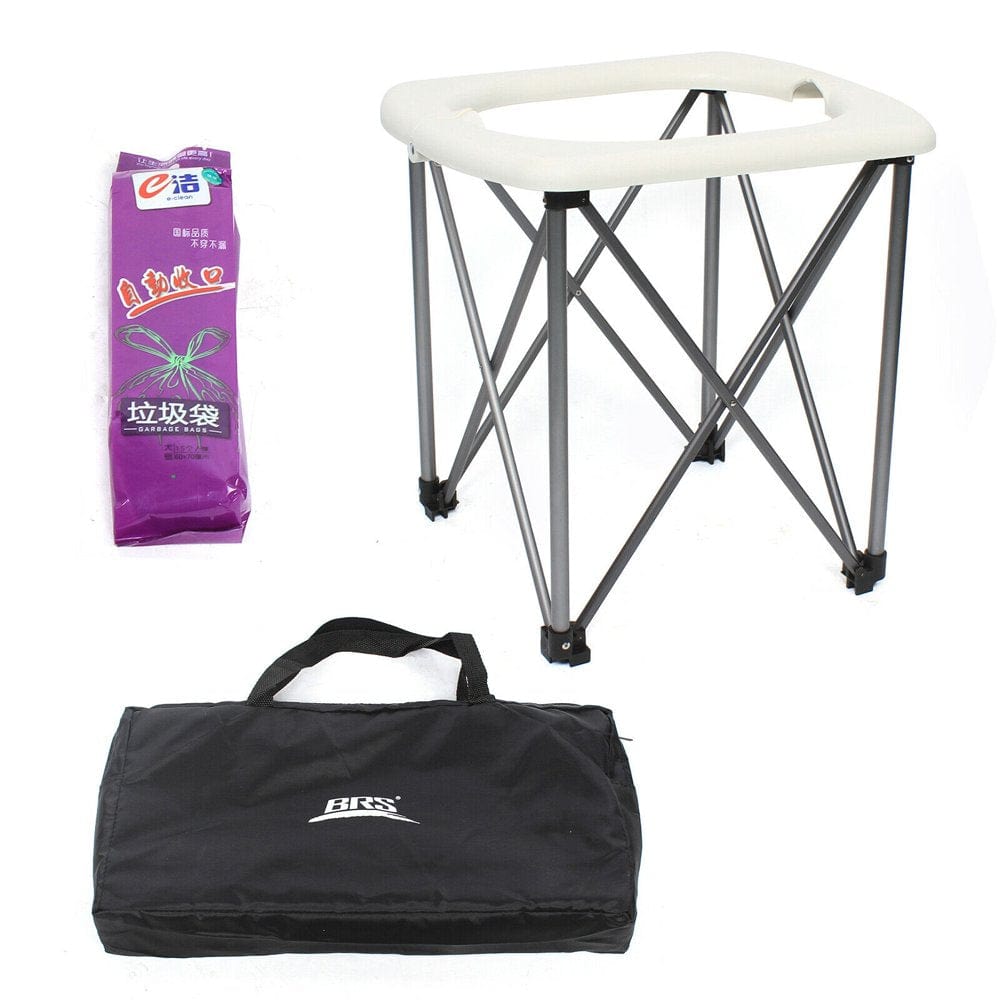 Oukaning Portable Seat Toilet Outdoor Camping Commode Bag Toilet Potty Travel Steel Feet