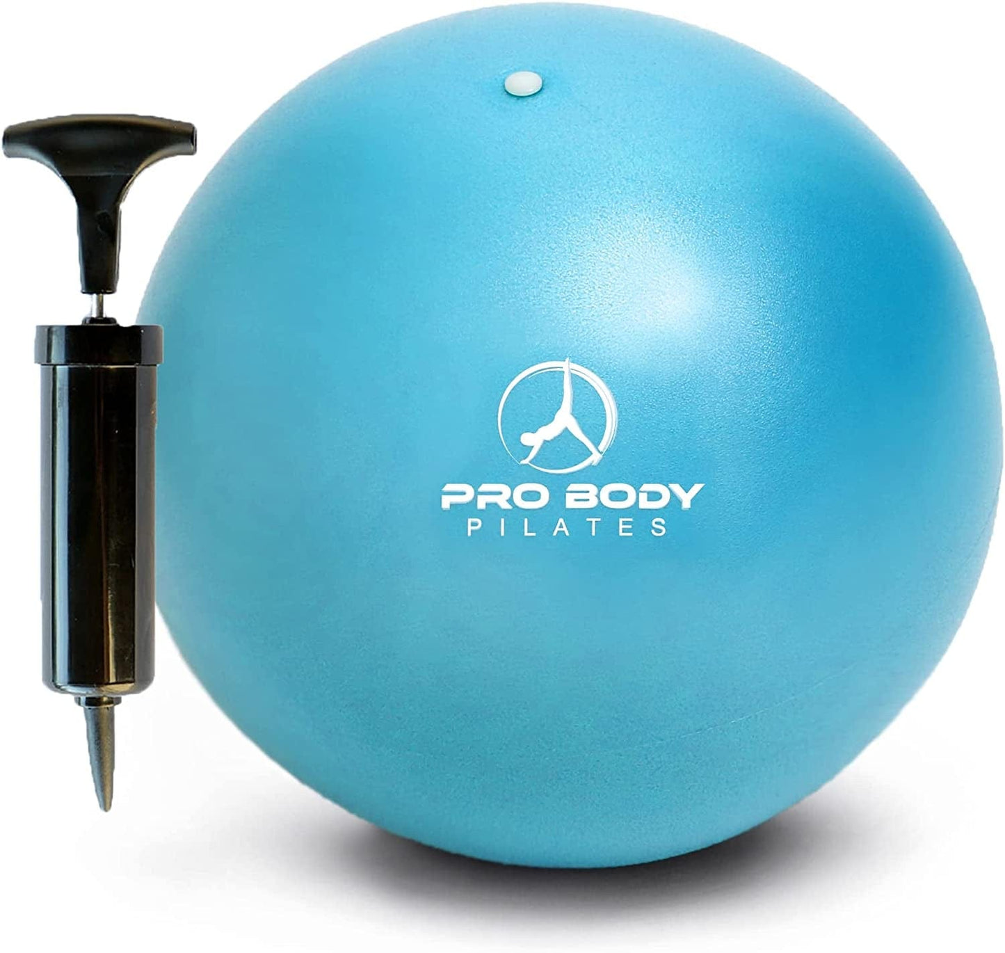 Probody Pilates Mini Exercise Ball with Pump - 9 Inch Small Bender Ball for Stability, Barre, Pilates, Yoga, Balance, Core Training, Stretching and Physical Therapy with Workout Guide