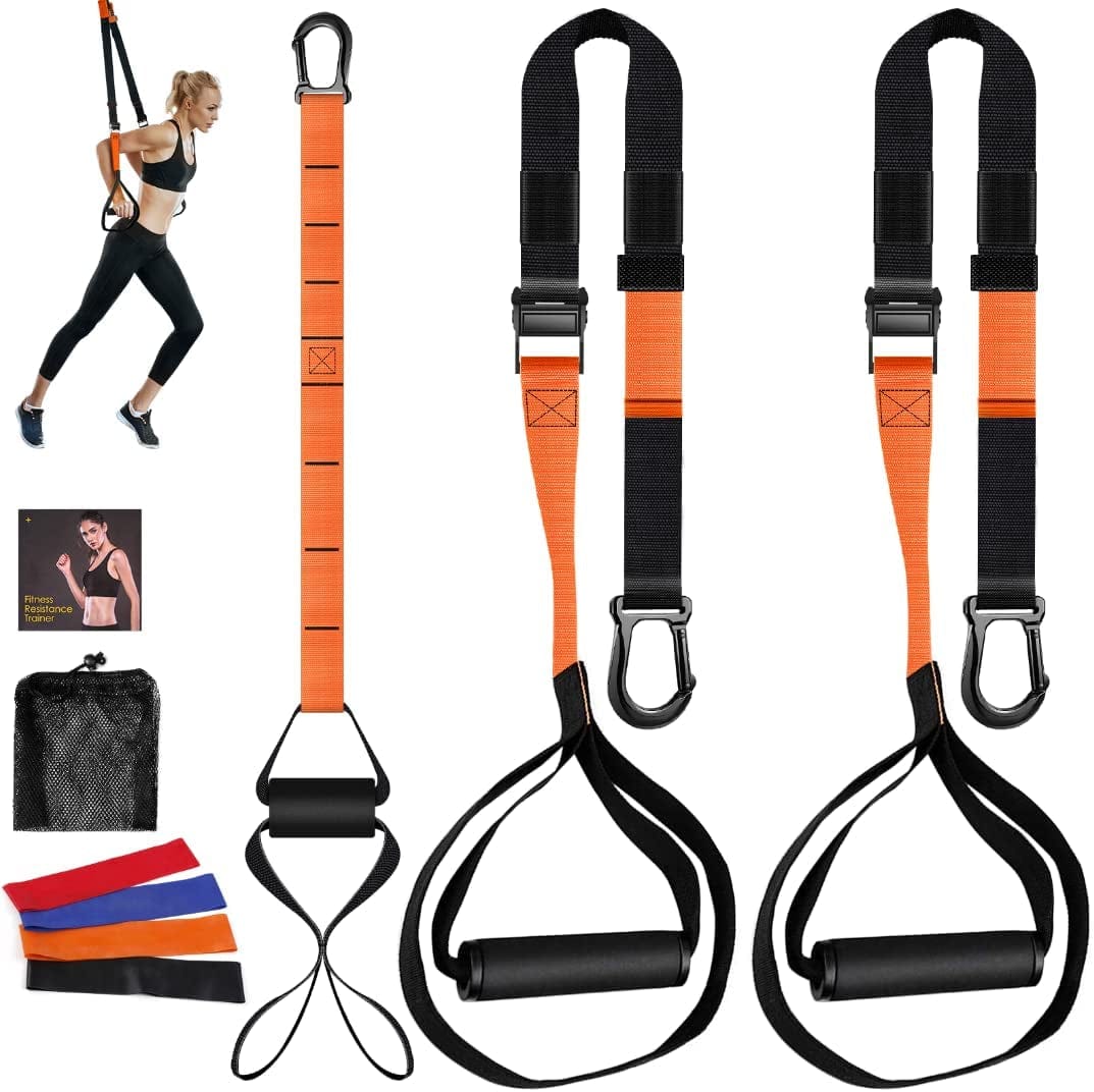 Resistance Training Kit, 2 Adjustable Resistance Bands with Handles + 1 Door Anchor + 4 Resistance Loop Bands, Bodyweight Resistance Bands for Working Out Hold up to 900 Lbs Home Gym Equipment