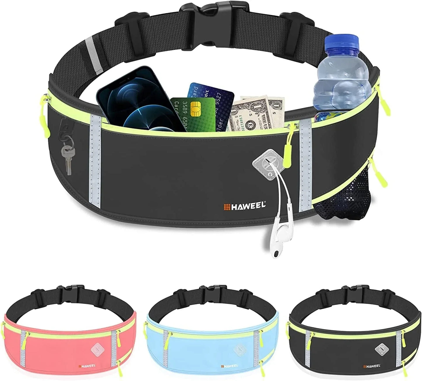 Running Fanny Pack Workout Reflective Waist Bags Women and Man Runner Waistband Fashion Waist Packs Phone Holder Money Carry Running Pouch Belt